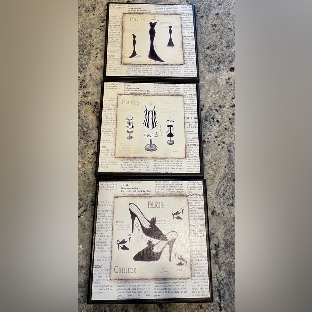 Paris Couture Wall Art -Set of 3